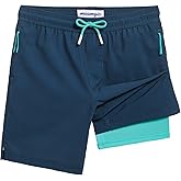 maamgic Boys Swim Trunks Compression Liner Stretch Teen Boy Swim Shorts Anti-Chafe Bathing Suits with Zipper Pocket