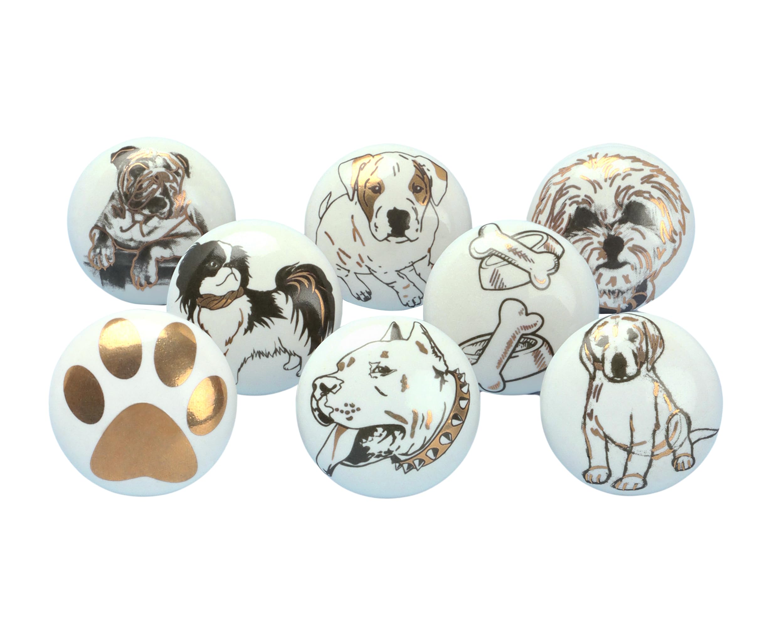 G Decor Dog Ceramic Door Knobs Ceramic Door Knobs, Vintage, Shabby Chic, Interior Furniture, Cabinet Cupboard Drawers Pulls Handles