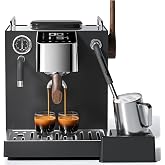 AMZCHEF 9 Bar OPV Espresso Machine with Automatic Milk Frother, Dual Boiler | 1650W Dual Heating, PTC Heated Group Head, PID &amp; NTC Temp Control, 58mm Portafilter, LED Display, Custom Settings