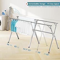 JAUREE 63 Inches Clothes Drying Rack, Drying Rack