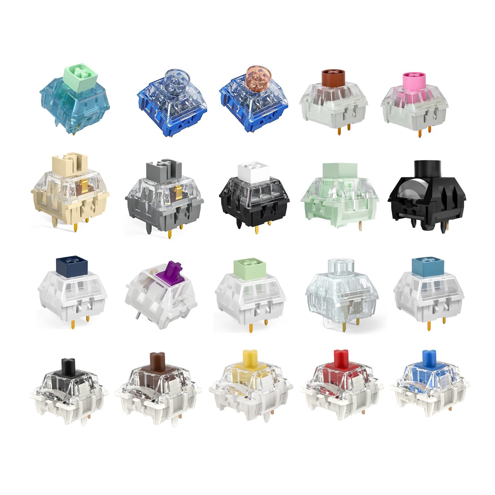 Kailh | Gateron Series Mechanical Keyboard Switches Sample Pack (20pcs ...