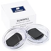 Lid for SUNWILL 14oz Mugs and 20oz Tumblers Only, Splash Resistant Sliding Covers Replacement 2 Pack Black, Straw Friendly, BPA Free