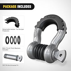 Nilight 2 Pack 3/4" D-Ring Shackle with 7/8" Screw