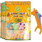Biodegradable Kids Flossers - Unflavored Dental Floss Picks for Children | Fluoride & Plastic Free | Natural Fun Animal Floss