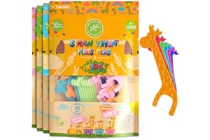 SMARTLIFECO Biodegradable Kids Flossers - Unflavored Dental Floss Picks for Children | Fluoride & Plastic Free | Natural Fun Animal Flossing Sticks for Toddlers Teeth | Eco Friendly Organic Compostable, 200 Pack