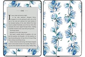 MIGHTY SKINS MightySkins Carbon Fiber Skin for Amazon Kindle Paperwhite 2018 (Waterproof Model) - Blue Petals | Protective, Durable Textured Carbon Fiber Finish | Easy to Apply, Remove| Made in The USA