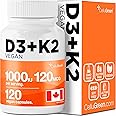 NEW! Cellugreen Vitamin D3 K2 HIGHEST POTENCY 120mcg/1000 iu. 120 Capsules. Supports Bone & Teeth Health. Formulated with Vit