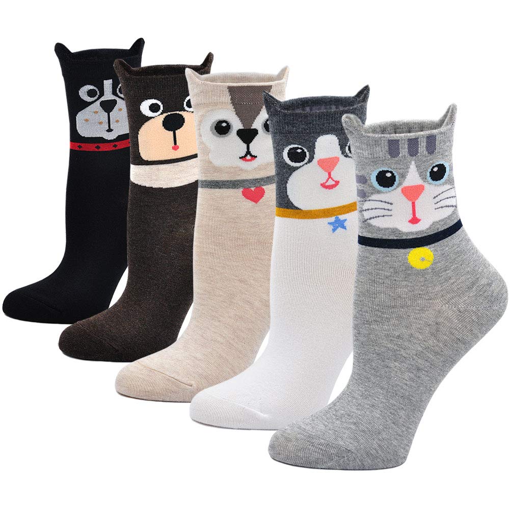 Womens Girls Animal Socks Cute Cartoon Socks Casual Cotton Novelty Crew Socks Gift Socks