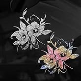 2pcs Romantic Floral Sparkling Sunflower Self-Adhesive PVC Rainbow Glittery Decal Sticker for Cars, Laptops, Trucks, Motorcycles Wall Window Luggage Scratch Cover Door Multi-Surface Decor Sticker