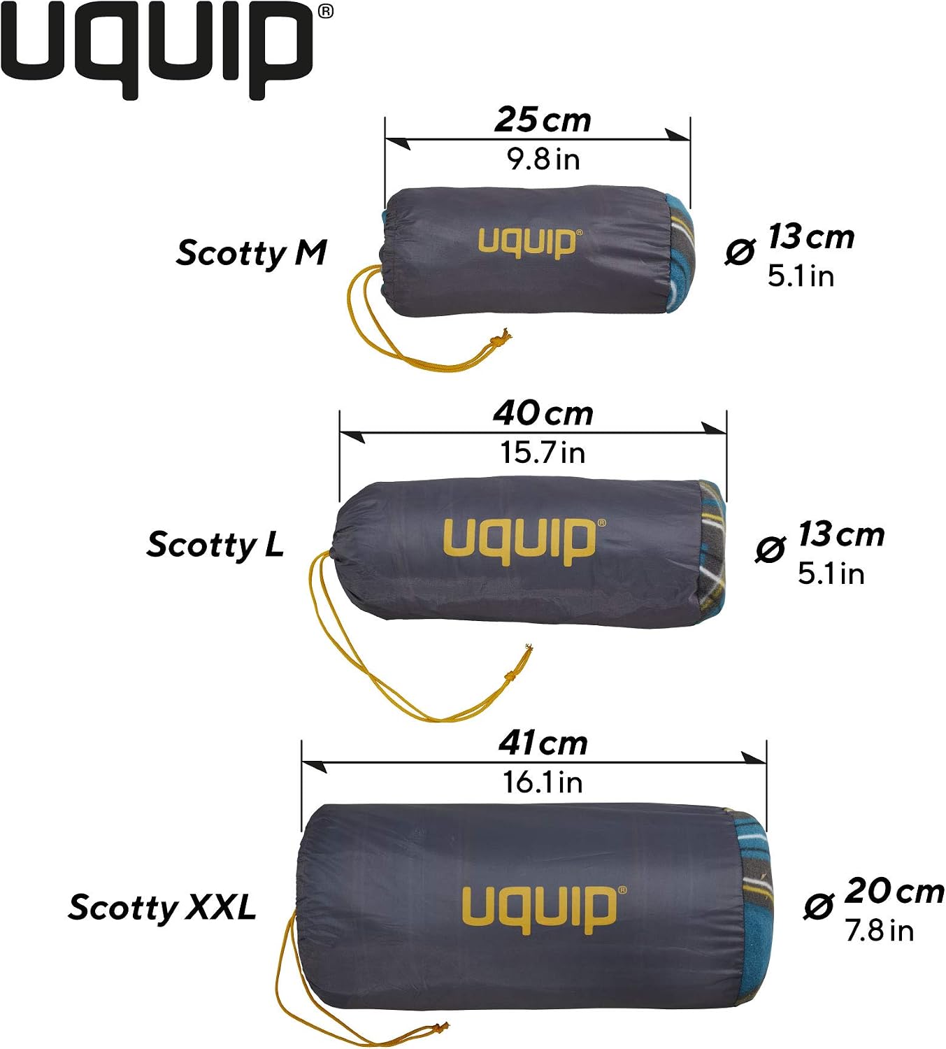 Uquip Scotty M Outdoor Picnic Blanket - 150 x 120 cm - Tartan Blue/Yellow, Blue, Yellow - Image 5