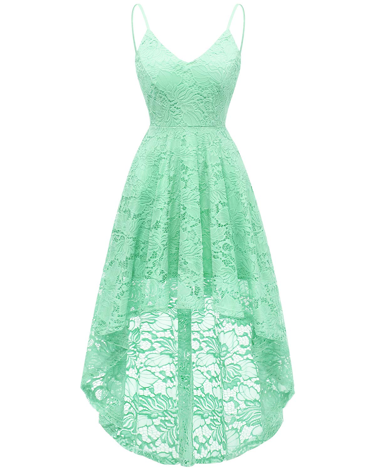 Bridesmay Women's VNeck Adjustable Spaghetti Straps High Low Cocktail