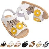 GDSDYM Infant Baby Girls Summer Sandals with Flower Bowknot Soft Sole Wedding Dress Flats Newborn First Walkers Crib Dress Shoes