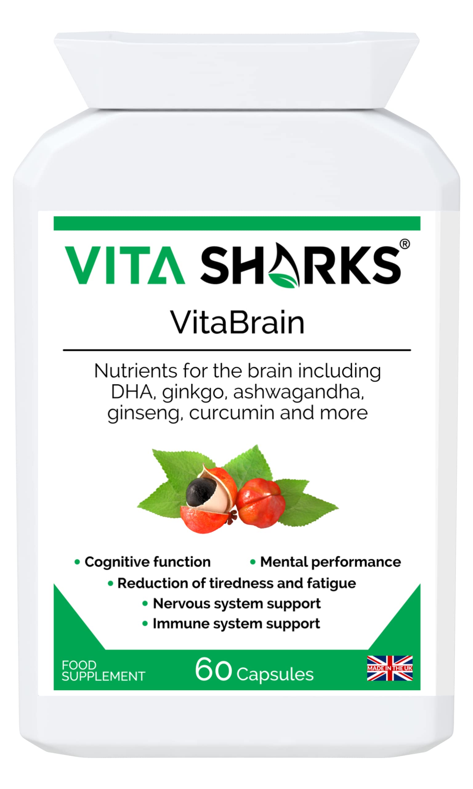 VitaBrain - Potent Super Concentrated Supplement for The Brain. Neurological Support for Immunity, Enhanced Focus, Neuro-Plasticity, Concentration, Mental Awareness & Agility