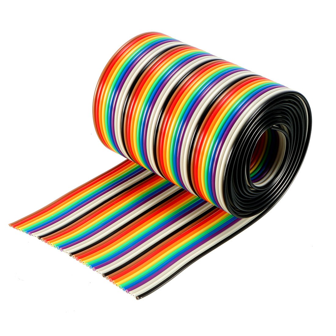Sourcingmap Flat Ribbon Cable 40P Rainbow IDC Wire 1.27mm Pitch 1Meter Long