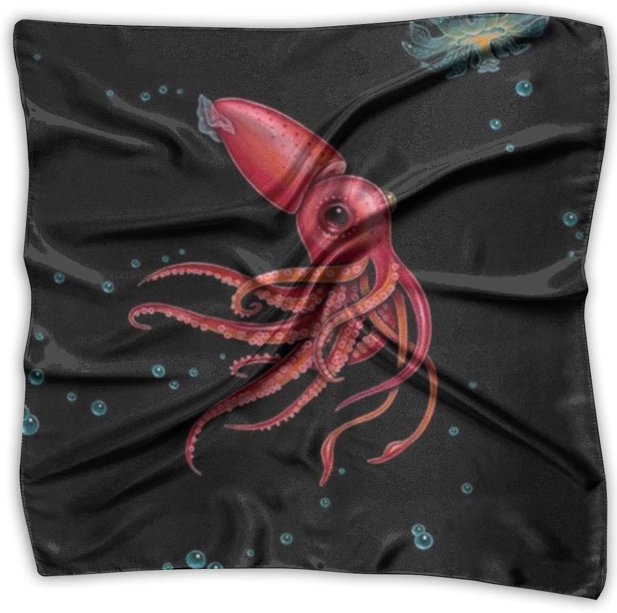 Women�S Satin Square Scarf Strawberry Squid Printed Neck Women�S Satin Square Scarf Strawberry Squid Printed Neck