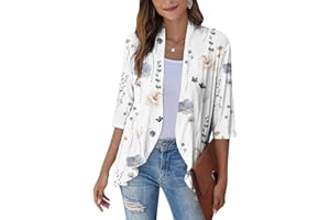 ROKIACDE Western Aztec Cardigan for Women 3/4 Length Sleeve Lightweight Summer Cardigan Light Womens Jacket Women's Cardigans