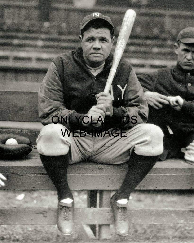 Photographs - OnlyClassics Vintage Babe Ruth Holds HIS BAT New York Yankees Baseball MLB Iconic 8X10 Photo
