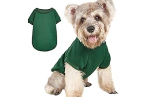 JOUHOI Puppy Sweater for Small Dogs Clothes Warm Winter Cat Clothe Pet Sweatshirt Knitwear Doggie Kitten Clothing, Green, X-Small