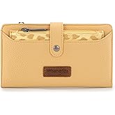 Montana West X Wrangler Yellow Wallet Women Leopard Print Wallets, Card Cases & Money Organizers Bifold Credit Card Cash Wallet Ladies Female Clutch Wallets with RFID Lining and Coin Purses