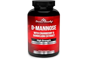 Divine Bounty D-Mannose Capsules - 600mg D Mannose Powder per Capsule with Cranberry and Dandelion Extract to Support Normal Urinary Tract Health - 120 Veggie Capsules