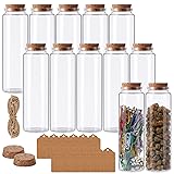 Miukada Small Glass Jars with Cork Lids 200