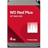 Western Digital 4TB WD Red Plus NAS Internal Hard Drive HDD - 5400 RPM, SATA 6 Gb/s, CMR, 128 MB Cache, 3.5" - WD40EFZZ