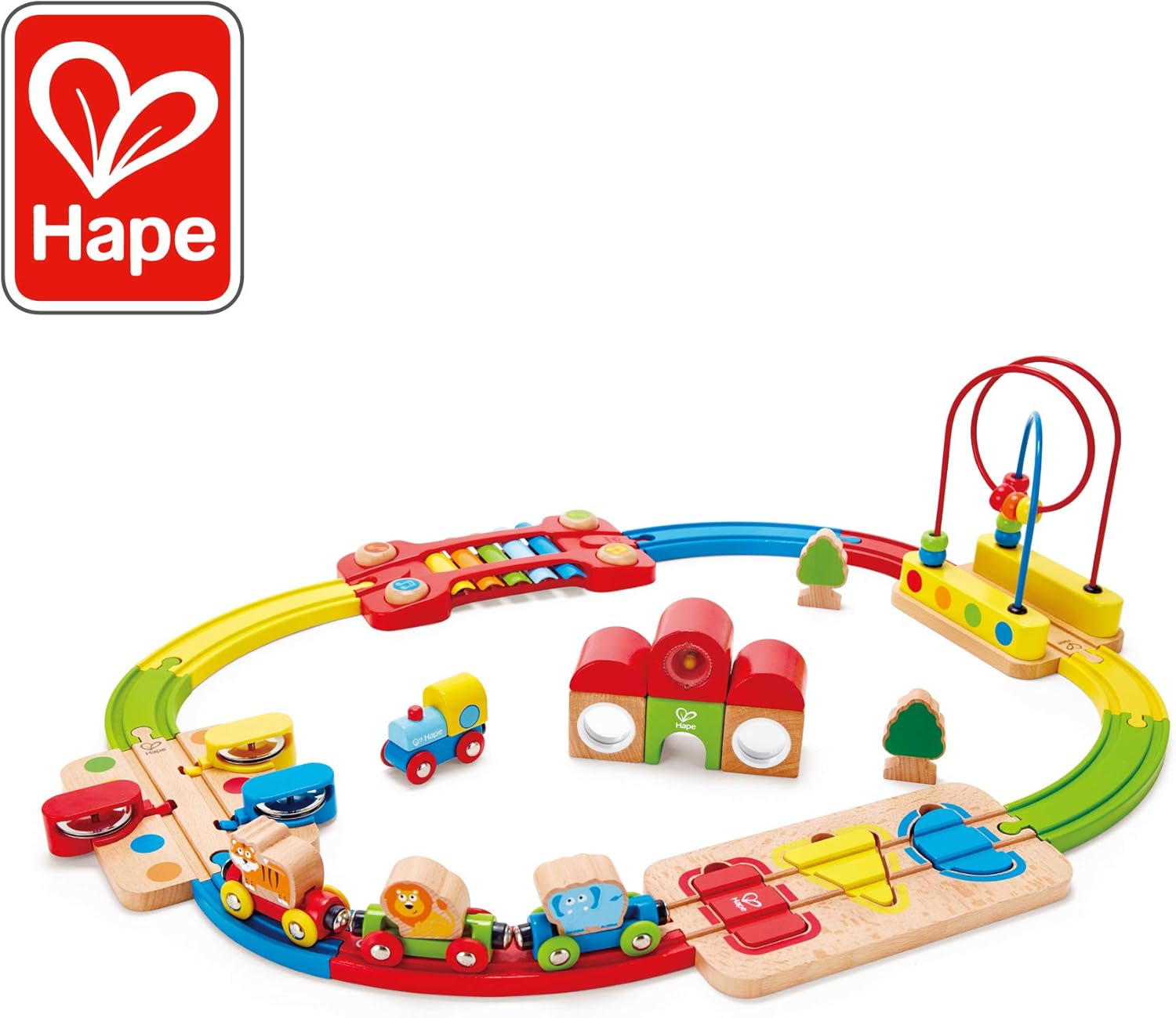 Amazon.com: Hape Rainbow Puzzle Railway 