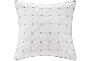 INK+IVY 100% Cotton Single Euro Sham - European Square Decorative Pillow Cover, Hidden Zipper Closure (Cushion NOT Included), Jane, Bow-Tie White 26"x26