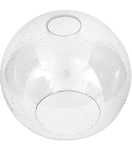 Clear Glass Globe Shade – 7 Inch Diameter, 1.65 Inch Fitter, Replacement For Wall Lamps, Chandeliers, Ceiling Lights