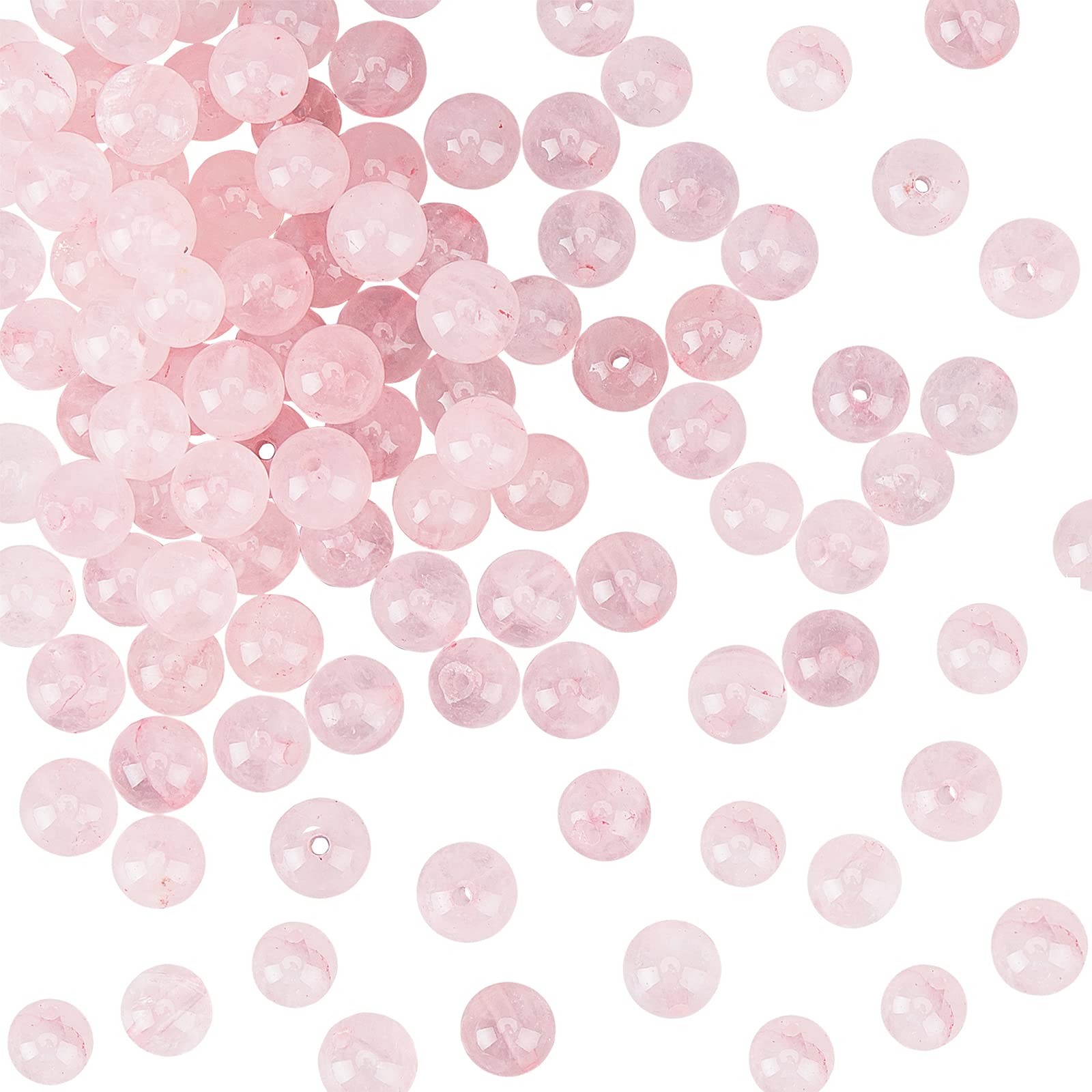 OLYCRAFT About 118 Pcs Natural Rose Quartz Beads 6mm Round Loose Gemstone Beads Crystal Energy Stones Natural Stone Loose Spacer Beads for Jewelry Making DIY Bracelet Necklace