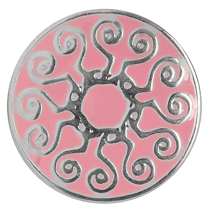 Andido Chunk 18 mm rosa Ornament Blume für Chunks Armband Druckknopf Click Button NC0052-10AF