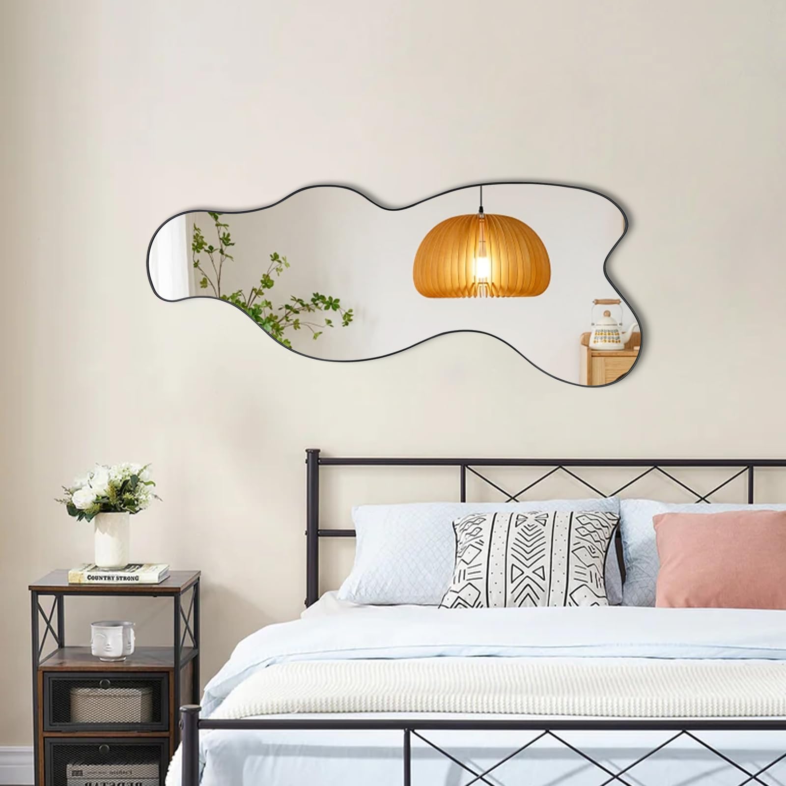 POZINO Irregular Mirror, Asymmetrical Decorative Mirror, 47.2