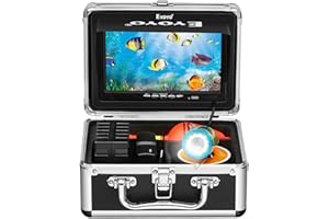 Eyoyo Underwater Fishing Camera Video Fish Finder Sea/River/Ice Fishing Camera 1000TVL 7" Monitor w/ 12 White Lights 15m Cabl