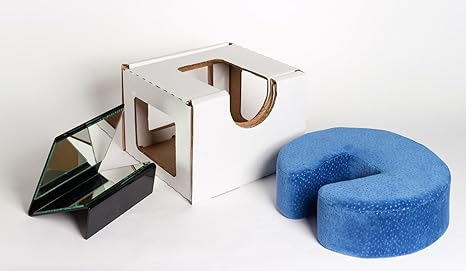 Amazon Com Disposable Face Rest W Cushion Majicview Mirror Package Affordable Face Down Recovery Equipment Vitrectomy Macular Hole Retinal Detachment Surgery Support For Tabletop Or Bed Sleep Use Home Kitchen