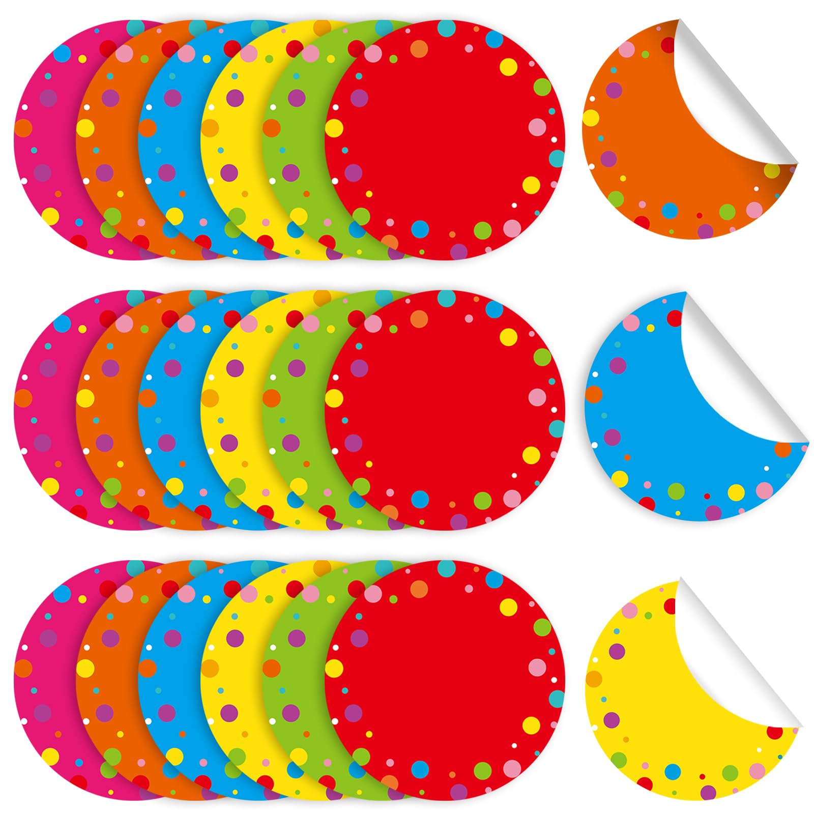 Photo 1 of 60 Pcs 6in Large Removable Number Spot Markers Colorful Confetti Classroom Floor Sticker Vinyl Carpet Decal Line up Sitting Dot Sticker for Teacher Student Elementary Kindergarten Back to School Decor