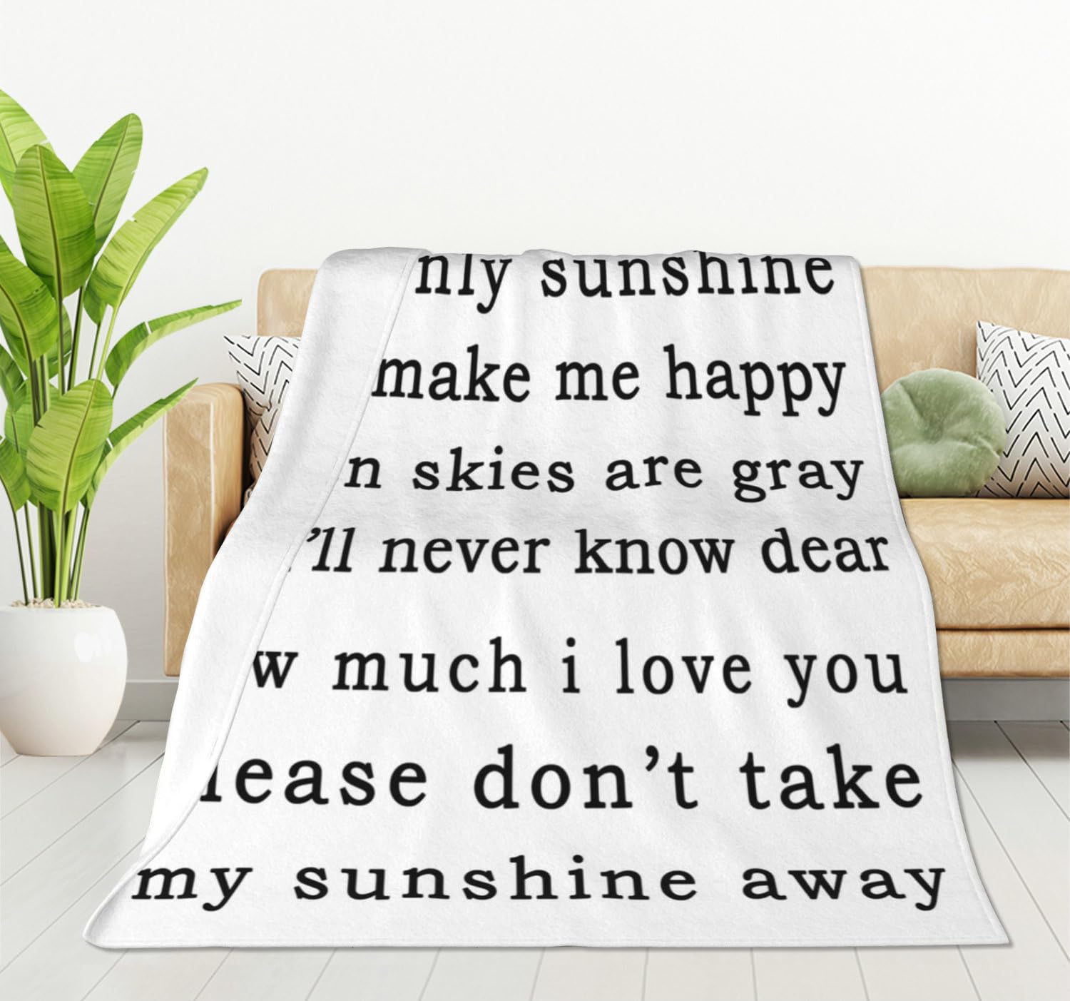 HGOD DESIGNS You are my sunshine my only sunshine you make me happy I love you please dont take my sunshine away Blanket Throw Blanket Soft Comfortable for Sofa Chair Bed Office 100x130cm