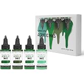 Kamenskaya Acrylic Inks for Artists - Acrylic Ink Set, Color Combination #11-4 pcs. 1 Fl Oz (30 ml) Each