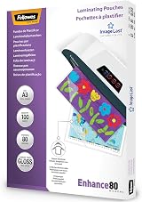Fellowes A3 Laminating Pouches 160 Micron 100 Sheets Gloss Finish view 1