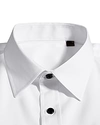 J.VER Men's Tuxedo Shirts Solid Long Sleeve Stretch
