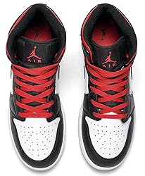 Big Kid's Jordan 1 Mid White/Gym Red-Black