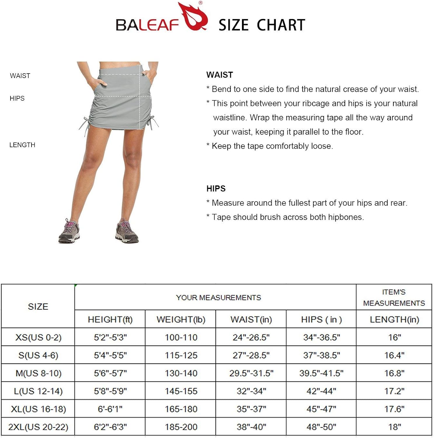 BALEAF Women's Golf Pockets Skort Casual Skirts UPF 50 Hiking Skort High Waisted Active, Outdoor: Clothing