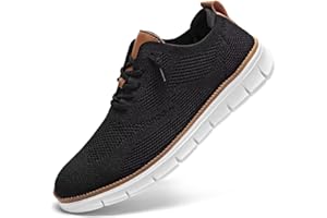 KUNDORK Men's Casual Dress Shoes Comfort Walking Shoes Mesh Knit Lightweight Breathable Sneakers Classic Leisure Oxford Business Shoes