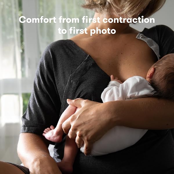 FRIDA MOM LABOR AND DELIVERY GOWN FOR HOSPITAL, EASY-SNAP, TAGLESS NURSING GOWN WITH SKIN-TO-SKIN ACCESS AND FULL COVERAGE IN THE BACK