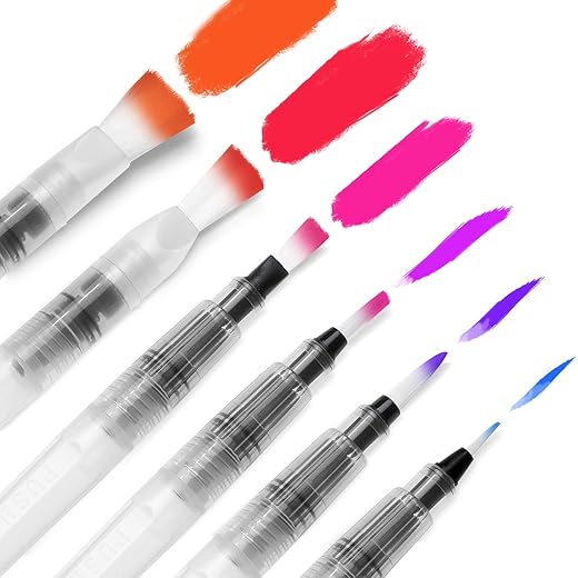 Ohuhu Water Coloring Brush Pens, Set of 6