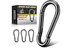 XIEKRAB 4Pcs Spring Snap Hooks, 5.5” Carabiner Clip, 1200lbs Heavy Duty Rope Connector, Large Carabiners for Indoor & Outdoor, Hammock, Swing, Camping, Fishing, Hiking