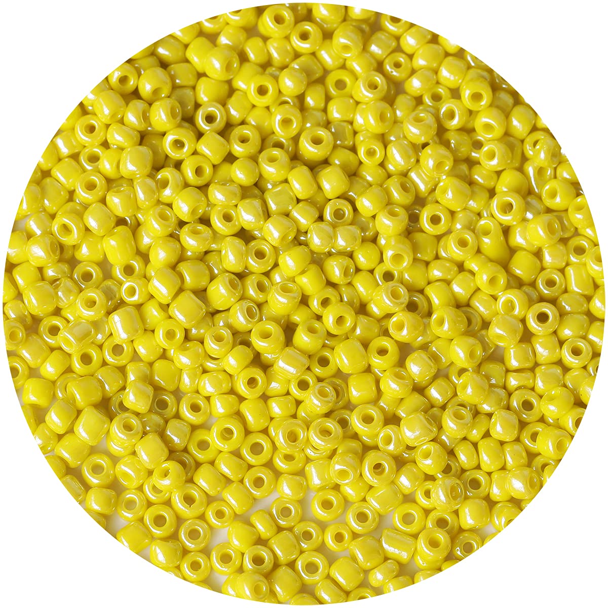 Bala&Fillic Yellow Pearl Color 4mm Seed Beads About 1200pcs/100Grams in Bag, 6/0 Glass Craft Beads for Making Bracelet and Necklace (Yellow Pearl)