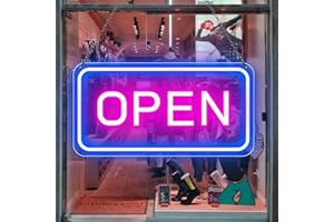 Super Large Open Sign, 23''x 12'' Neon Open Signs for Business, Super Bright Open Neon Sign (Blue&Pink), with ON/OFF Switch &
