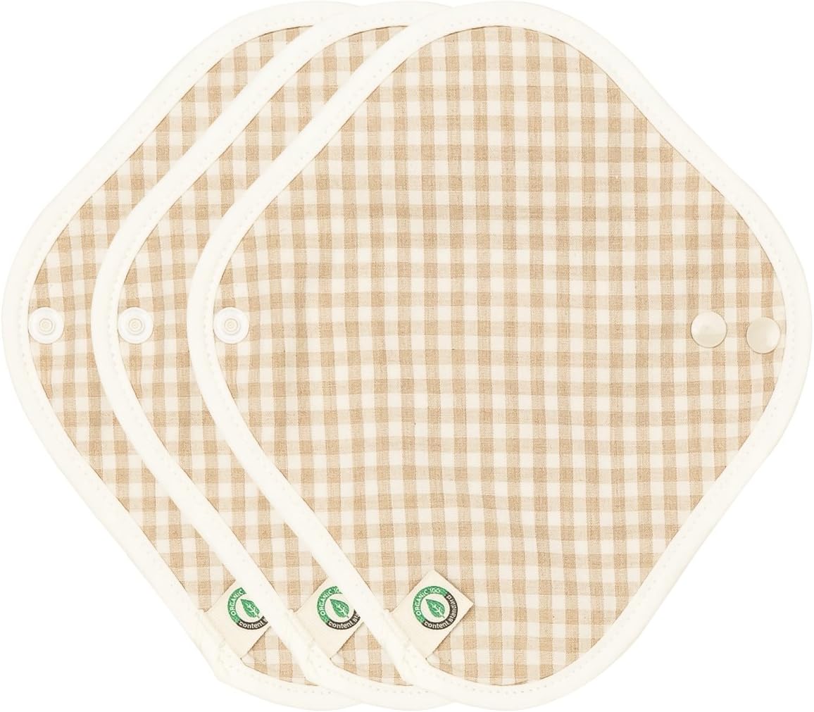 think ECO [Original Natural Brown Pad 3p] Organic Reusable Cotton Pads, Menstrual Pads, Sanitary Napkins, Three Pads Set [3-Pads] FDA Registered (Original, Panty Liner_XS 3p): Health & Personal Care