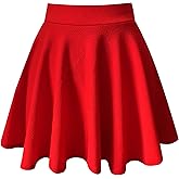 THHGPO Women's Casual Basic Skirts Mini Flared Skater Stretchy A-Line Party Skirts with Shorts