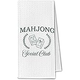 ChissNook Mahjong Gifts for Women, Mah Jong Hand Dish Towels for Kitchen & Bathroom, Mahjong Accessories and Gifts Ideas for Mah Jong Lovers, 16x24 Inch